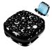 Menstruation pad bag with zipper women's napkin bag tampons collective bags for women and girls (black and white moon-star design)