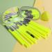 Docolor Eye Makeup Brushes Set - 15pcs Professional Brushes for Eyeshadow, Concealer, Eyebrow, Eyelash, and Eye Liners - Neon Green - Buy Online on GoSupps.com