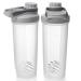 EYMPEU 2 Pack 24oz Shaker Bottle Work Out Dishwasher Safe BPA & Phthalate-free Leakproof. Solid Screw lid blender Cup Bottles for Protein Mixes, Clear