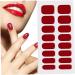 Gel Nail Stickers Cuttable Semi Cured Gel Nail Strips Self-Adhesive Full Nail Wraps Nail Polish Stickers for Professionals Beginners (UV Lamp Required but Not Included) Dark Red - Buy Online on GoSupps.com
