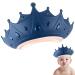 Baby Shower Cap Shield Shower Cap for Kids Visor Hat for Eye and Ear Protection for 0-9 Years Old Children Adjustable Baby Bath Visor Shower Cap for Kids Head Size 38-60cm Cute Crown Shape -Blue