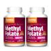 Jarrow Formulas Methyl Folate 400 mcg - 60 Veggie Caps Pack of 2 - Highly Biologically Active Form of Folate - 4th Generation Folic Acid Technology - 120 Total Servings