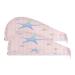 Coloured Stars Dry Hair Cap 2 Piece Quick Drying Towel Set with Button Headband Super Absorbent Soft & Comfortable