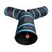Purrfect Feline - 3 Way Cat Tunnel and Crinkle Cat Toy - Interactive Cat Toy with Cat Ball Included - Kitten Toys & Cat Supplies for Indoor Cats, Ferrets, Rabbits or Small Dogs Large Blue