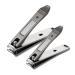 BEZOX Nail Clipper Set, Ergonomic Toenail Clippers with Non-Slip Design, Professional Fingernail Clipper for Men and Women with Nail File and Delicate Tin Case, 2 Pcs Dark