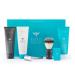 Complete Shaving Kit (Safety Razor Blades Imitation Badger Brush Scrub Cream Balm) | Gift for Men