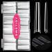 No C Curve 3XL Long Coffin Nail Tips, 420pcs Clear Acrylic Nails Coffin Shape Nail Tips SWETIDY Flattened Half Cover False Nails for Salon&Home DIY French ABS Nail Art Tips,12 Sizes 420Pcs 3XL Coffin