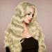 EUPSIIU Long Light Blonde Wave Wig for Women - Synthetic Curly Hair for Cosplay & Daily Use - Buy Online on GoSupps.com