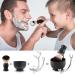 Aethland Shaving Brush Set with Black Solid Wood Handle - Men's Shaving Kit with Stainless Steel Bowl & Stand - Wet Shaving Gifts - Buy Online on GoSupps.com