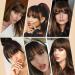 NOOMBY Clip in Bangs 100% Human Hair Thick Bangs with Temples in Natural Black - One Piece Hairpieces for Women - Buy Online on GoSupps.com