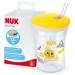 NUK Action Cup Toddler Cup | 12+ Months | Twist Close Soft Drinking Straw | Leak-Proof & Washable | BPA-Free | 230ml | Yellow Cat Cat (Yellow) 3 Piece Set