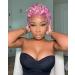 Pink Afro Pixie Cut Curly Wig for Women - Fluffy & Cute Synthetic Wigs with Bangs - Buy Online on GoSupps.com