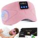 Sleep Headphones Bluetooth Eye Mask Soft Sleep Mask Headphones with 14 Hrs Music Playing & Thin Speakers Comfortable Eye Mask Headphones for Side Sleepers/Office/Travel Birthday for Men Women Pink