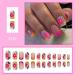 Colorful Flowers French Tip Press On Nails - 24Pcs Square False Nails with Daisy Designs for Women & Girls | Acrylic Full Cover Short Fake Nails for Summer Manicure - Buy Online on GoSupps.com