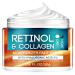 Retinol and Collagen Face Cream Retinol Face Moisturizer with Hyaluronic Acid Day & Night Anti Aging Reduces Wrinkles Fine Line Hydrating Facial Moisturizer for Women Men Moisturizing Skin