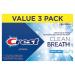 Crest Toothpaste Clean Breath Smooth Mint 3.3oz Pack of 3 Neutralizes Bad Breath Antibacterial Protection Fights Cavities Freshens Breath Gently Whitens - Buy Online on GoSupps.com