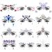 Lusy DM 12 Sets Face Gems Mermaid Face Jewels Rhinestone Rave Face Gems Temporary Tattoos Crystal Festiva Face Jewels Stick on for Race Carnival Halloween Festival Party lovely