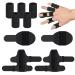 Lollanda 2 pieces of finger rails 2 pieces short finger smooth 5 pieces of finger protection Elastic adjustable finger support fingers brace for broken sprained arthritis swollen fingers (black)