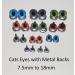 Pack of 5 Pairs - Mixed Cats Crystal Eyes with Metal Backs - 9mm - Safety Eyes for Soft Toys or Teddy Bears - Buy Online on GoSupps.com