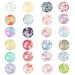 PH PandaHall 50pcs 25mm Flower Glass Cabochons Mixed Color Printed Half Round/Dome Glass Cabochons Floral Mosaic Tile for Photo Pendant Jewelry Making 25mm Floral-25mm