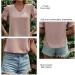 Short Sleeve Shirt Soft Loose Ruffled Bell Sleeve Vneck Casual Blouse for Women for Office Work Pink Large - Buy Online on GoSupps.com