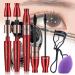 DENGWANG 4D Lengthening Curling Mascara 2 In 1 Black Mascara Double Headed 4D 2 In 1 Mascara Waterproof Thickening Mascara Black Thickening Lengthening Mascara Quick-Drying and Not Sticky (3PCS)