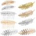 9 Pieces Metal Hair Clips Vintage Feather Leaf Shaped Hair Clips Leaf Wire Teeth Hair Comb Slides for Women Ladies Girls