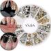 VAGA Professional 3D Nail Art Decorations - Gold and Silver Metal Studs in 12 Shapes - Buy Online on GoSupps.com
