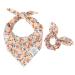 Dog Bandanas & Matching Scrunchie Set Flower Dog Scarf Bibs with Bow Scrunchie for Pet Owner & Small Medium Large Dogs Birthday Gifts Large 01-orange flower