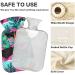 NAANLE 2L Hot Water Bottle with Watercolor Flowers & Palm Leaves - Transparent Heat Therapy Pain Relief for Bed Hands & Feet - Buy Online on GoSupps.com