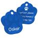 ENGRAVO dog tag paw in blue 33mm with your personal engraving and 2 key rings large 33mm blue