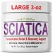 Sciatica Nerve Cream - Maximum Strength Comfort Cream for Feet, Hands, Legs, Toes, Back, Best Reliever - Natural Ultra Strength Arnica, MSM, Menthol, Soothing Comfort, Large 3 Oz