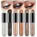 evpct 6 Colors Gold Liquid Glitter Eyeshadow Colorful Liquid Eyeliner Set Silver Shimmer Sparkle Shiny Light Glitter Metallic Pigment Eye Shadow Liner Makeup Palette Kit Quick Drying Longwearing A 1 Count (Pack of 1) 6 C...