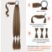 Ponytail Extension Braid Long Braid Ponytail Extension with Hair Tie 80CM Long Straight Wrap Around Ponytail Hair Extensions Natural Soft Synthetic Hairpieces for Women dark brown - Buy Online on GoSupps.com