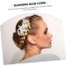 Ipetboom Flower Rhinestone Hair Comb Tiara Floral Hair Accessories Rhinestone Headpiece Bridal Side Flower Hair Comb Creative Hair Comb Women Hair Comb White Bride Plastic Hair up Wedding - Buy Online on GoSupps.com