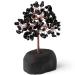 Xiannvxi crystals money tree life tree decoration feng shui obsidian crystal tree natural gemstones stones decoration Tree of life drum stones base bonsai tree decorative article home decor c-obsidian