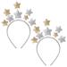 WLLHYF 2PCS Glitter Star Headband  Party Star Headband Hair Bands for Birthday Party Holiday Festival Hair Accessories for Women Kids Adults