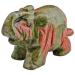 mookaitedecor Unakite Crystal Elephant Sculpture Statue Crafts Healing Reiki Pocket Gemstone Figurines 1.5 Inch #6-unakite