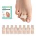 Welnove Hammer Toe Straightener - 8 Pack Broken Toe Wraps - Hammer Toe Corrector for Women - Toe Splints for Crooked Toes Curled Toes Bent Toes - (Large Beige)