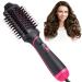 4 in1Hair Dryer Brush Multifunctional Hot Air Styling Brush One Step Hair Dryer Volumizer Hot Air Brush Professional Salon Blow Dryer Brush for Hair Straightening Curling and Drying (Pink)