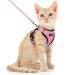 Dooradar Cat Harness and Leash Set, Escape Proof Safe Adjustable Kitten Vest Harnesses for Walking, Easy Control Soft Breathable Mesh Jacket with Reflective Strips for Cats XS Pink