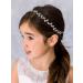 SWEETV Silver Flower Girl Headband | Crystal Leaf Wedding Hair Accessory for Princess Toddler | First Communion Hairband - Buy Online on GoSupps.com
