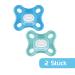 MAM Comfort Schnuller Set - Small & Light Silicone Pacifiers for Newborns | 0+ Months Blue/Turquoise - Includes Soft SkinSoft Design & Storage Box - Buy Online on GoSupps.com