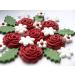 24x Red Roses Holly Leaves Christmas Cake Toppers Edible Winter Sugar Flowers Cake Cupcake Decorations - Buy Online on GoSupps.com