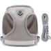 LOOK ANDES DOUCHER: Reflective Soft Padded Dog & Cat Dishes with Leash for Small Dogs & Puppies (XS Chest 24-27cm) - Gray - Buy Online on GoSupps.com