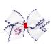 Wee Ones Girls' Patriotic Print 4th of July Themed Moonstitch Grosgrain Bow on a WeeStay No-Slip Hair Clip  Medium  Fireworks Medium (Moonstitch) Fireworks