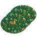 3-Pack Cleaning Kitchen Sponges Oval Reindeer Snowflake Green Kitchen Cellulose Dishwashing Wood Pulp Cotton