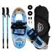 Tuxedo Sailor Lightweight Snowshoes for Women Men Youth Kids Aluminum with Trekking Poles and Carrying Bag 19" Light Blue