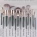 14-Piece Professional Makeup Brush Set - Complete Cosmetics Kit with Wooden Handles | Eyeshadow Blush & More - Easy to Wear & Store (Green) - Buy Online on GoSupps.com