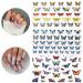Baoximong Butterfly Nail Stickers - 8 Sheets Colorful Spring 3D Self-Adhesive Decals | Holographic Laser Design Nail Art Accessories for Women - Buy Online on GoSupps.com